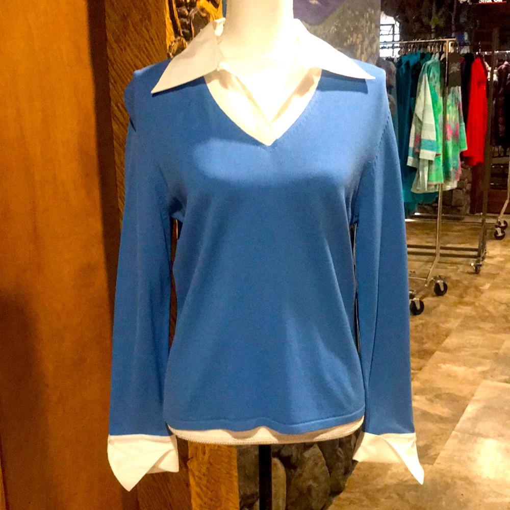 NWT Michelle Nicole Blue Sweater Top Large